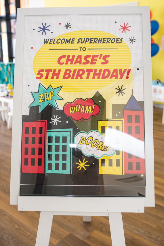 Superhero Party Welcome Sign