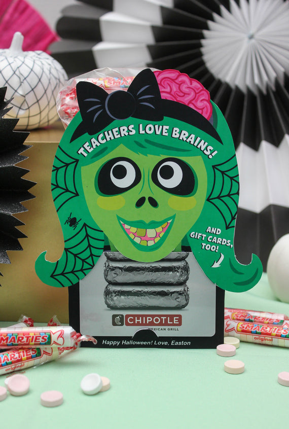 Zombie Halloween Teacher Gift Card Holder