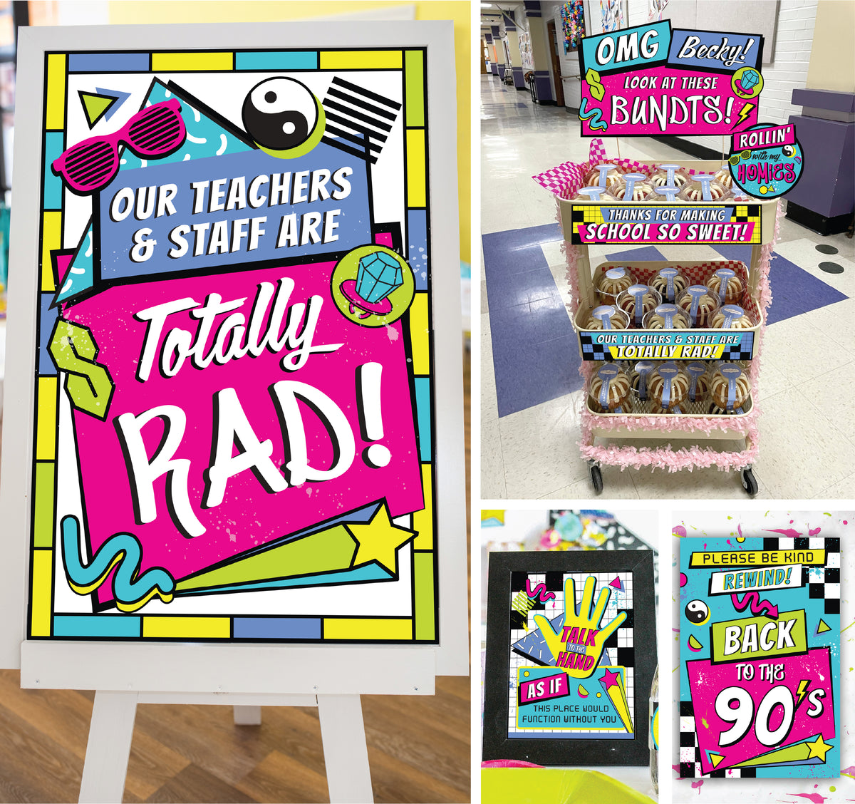90s Theme Teacher Appreciation Week Decor Pack