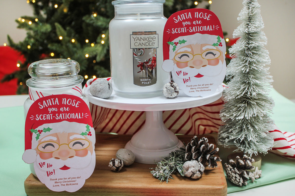 Santa Nose Scented Candle Gift Tag