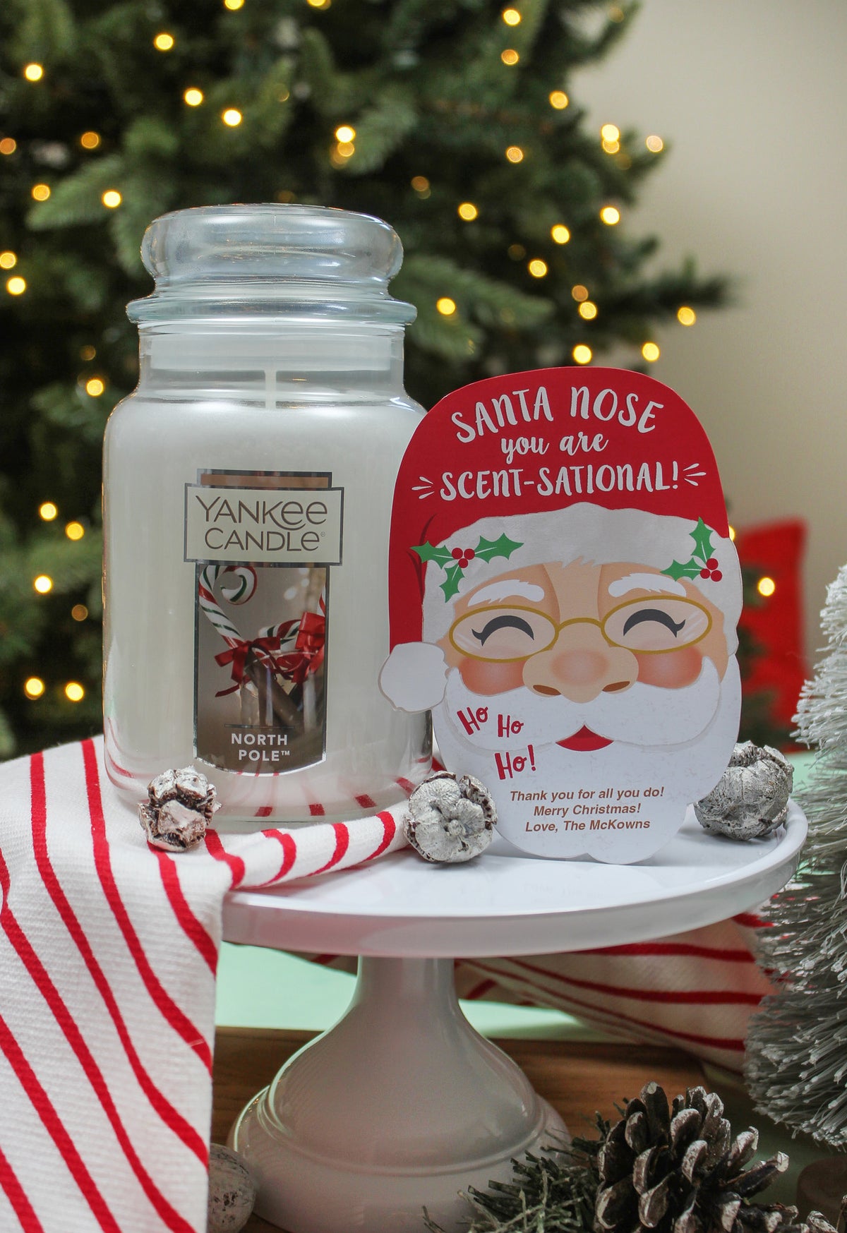 Santa Nose Scented Candle Gift Tag