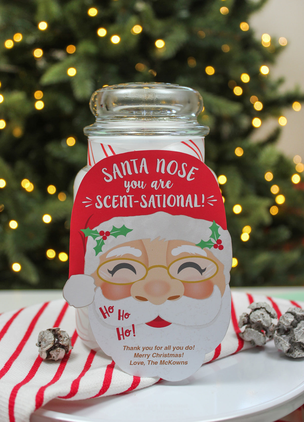 Santa Nose Scented Candle Gift Tag