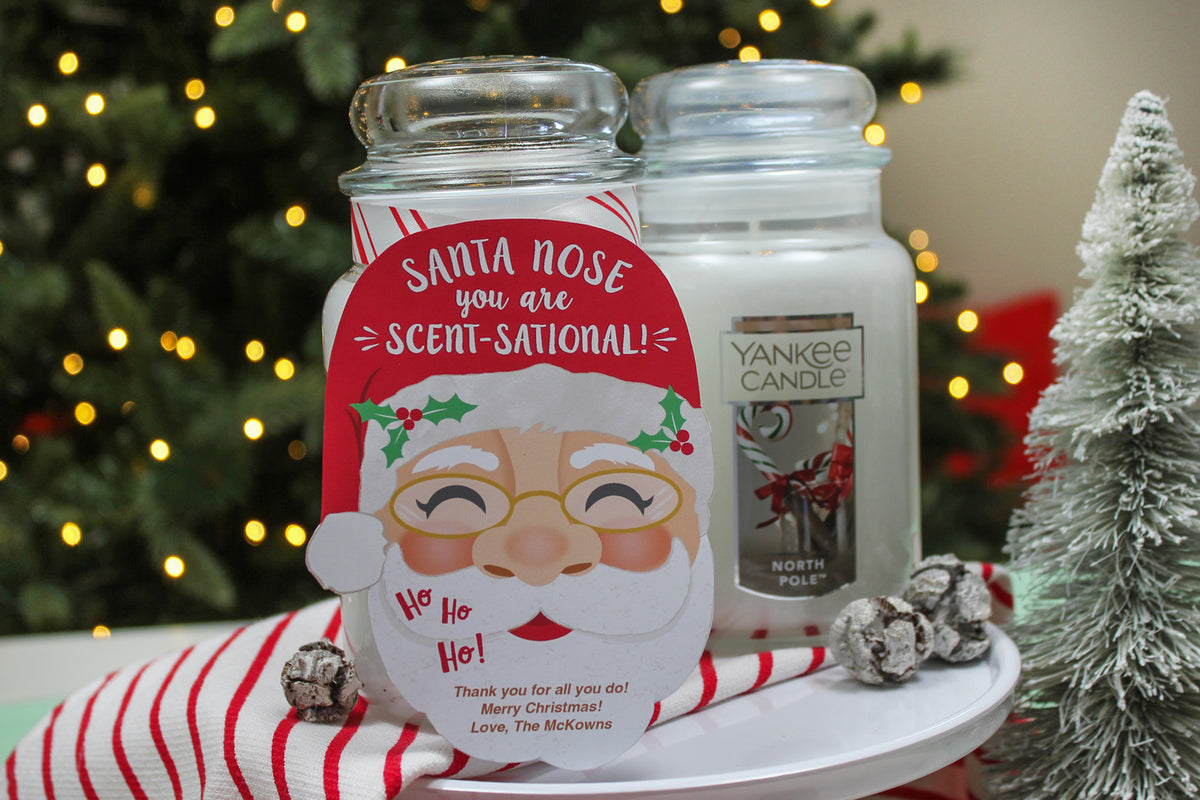 Santa Nose Scented Candle Gift Tag