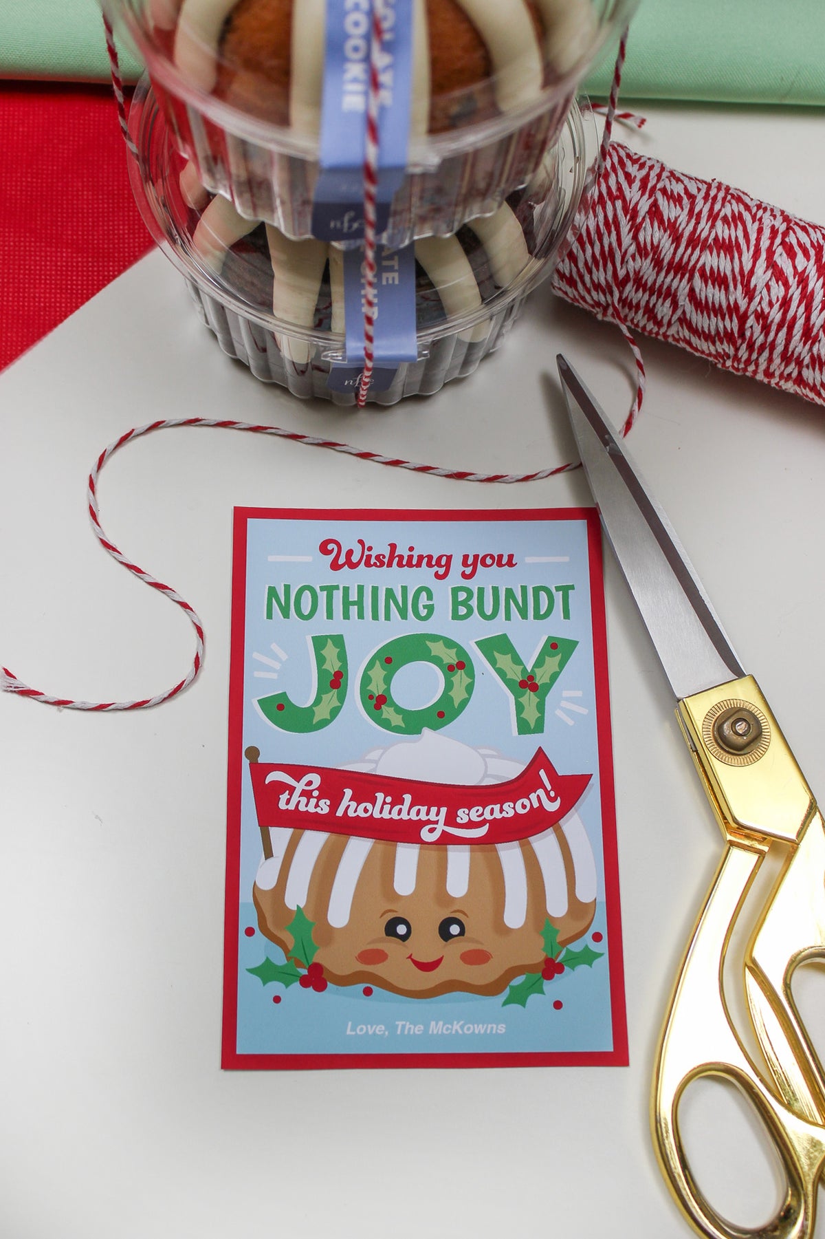 Bundt Cake Christmas Gift Tag