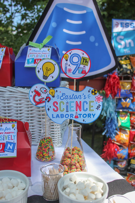 Science Party Table Decor