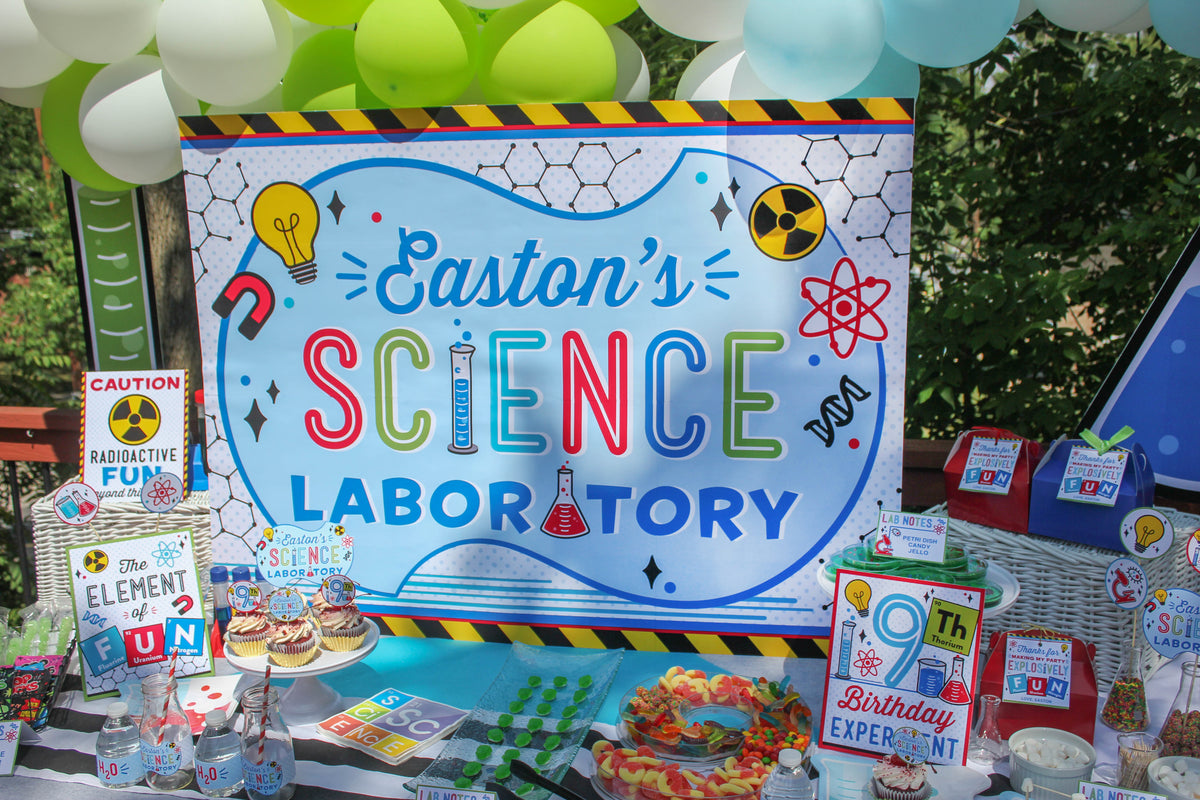 Science Party Backdrop Sign