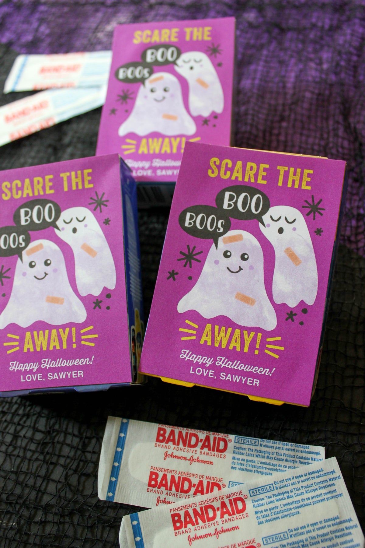 “Scare the Boo Boos Away” Halloween Band-Aid label