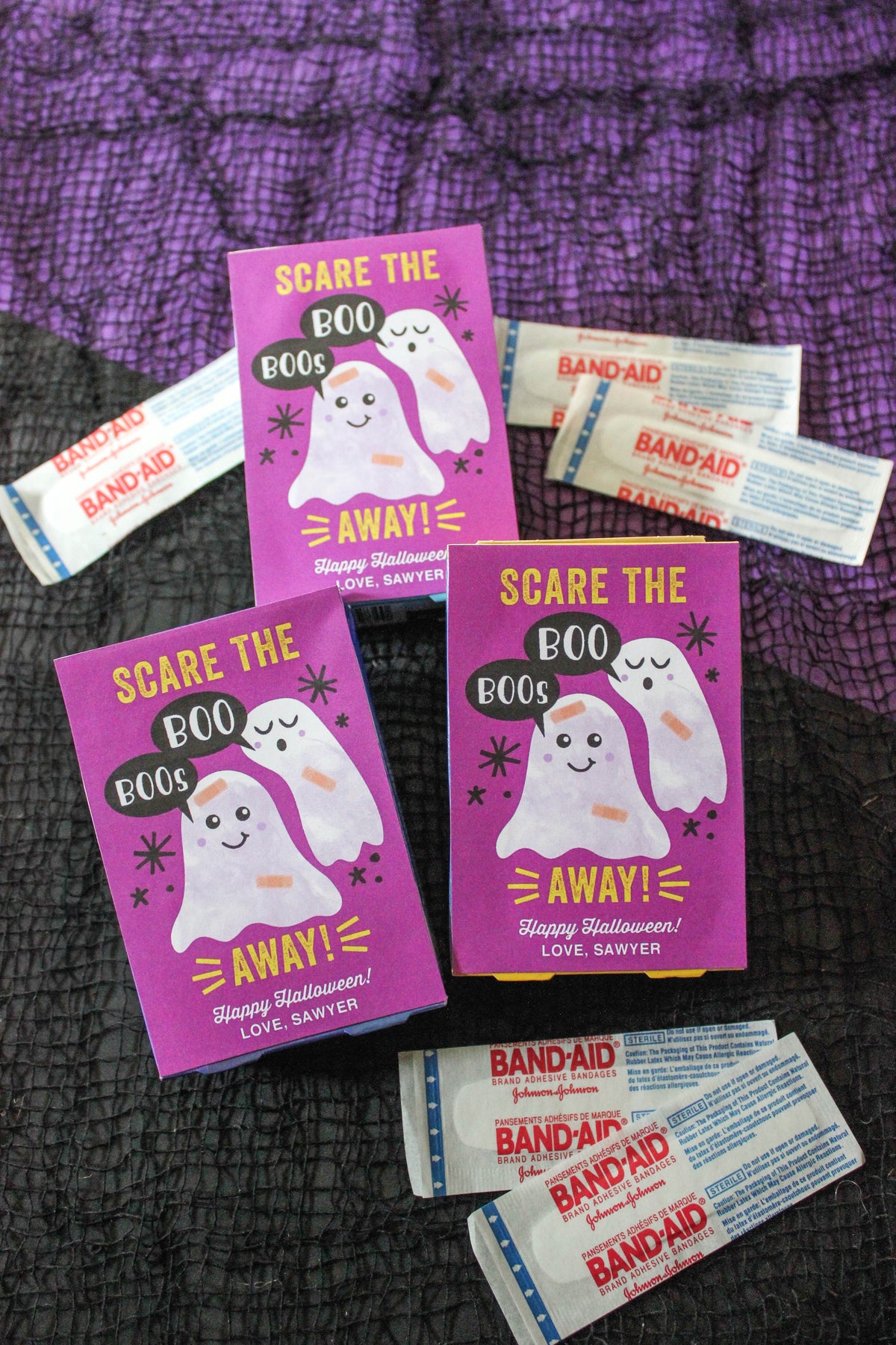 “Scare the Boo Boos Away” Halloween Band-Aid label