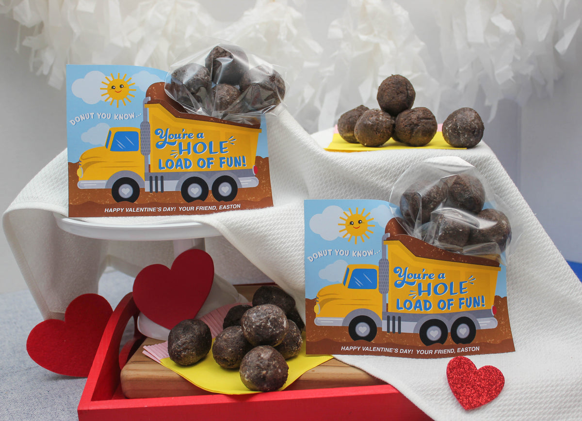 Dump Truck Donut Hole Kids Valentine