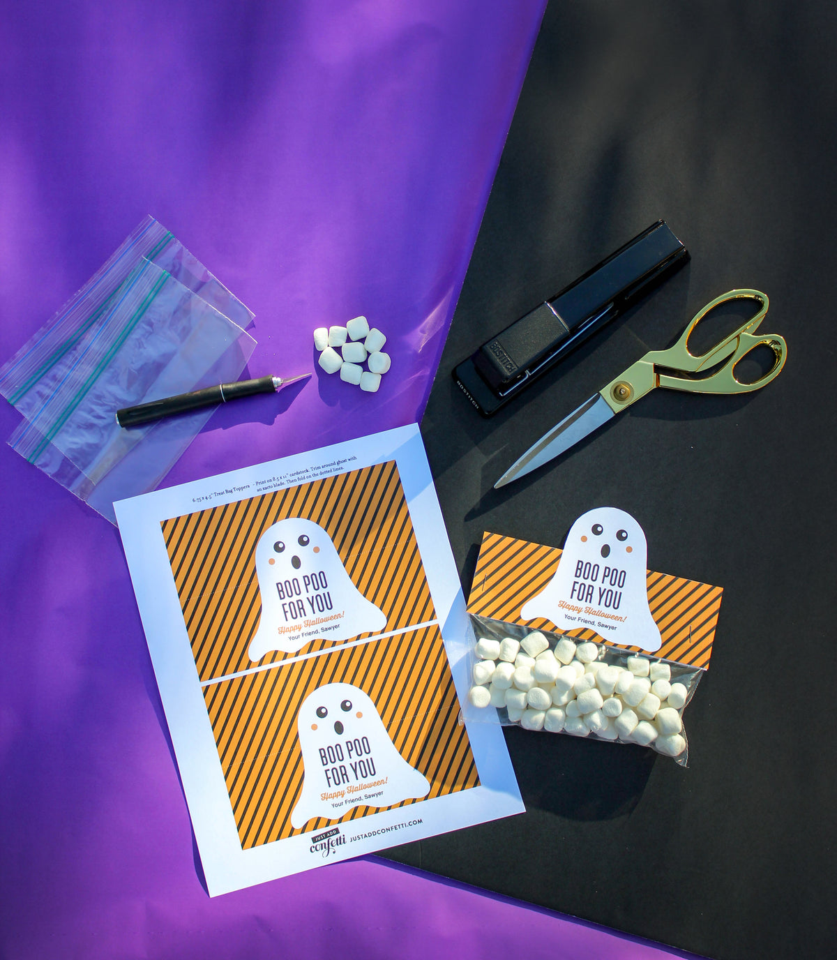 Boo Poo Halloween Treat Bag Topper