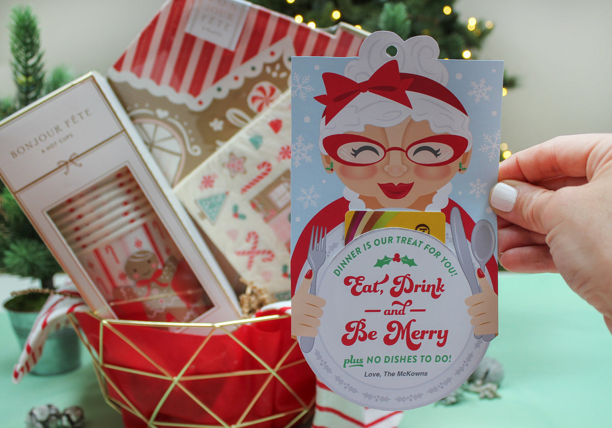 Christmas Dinner and Dishes Gift Tag