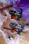 Black Cat Riding Pencil Broom Halloween gift