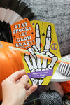 Peace Sign Skeleton Hand Halloween Glow Stick Gift