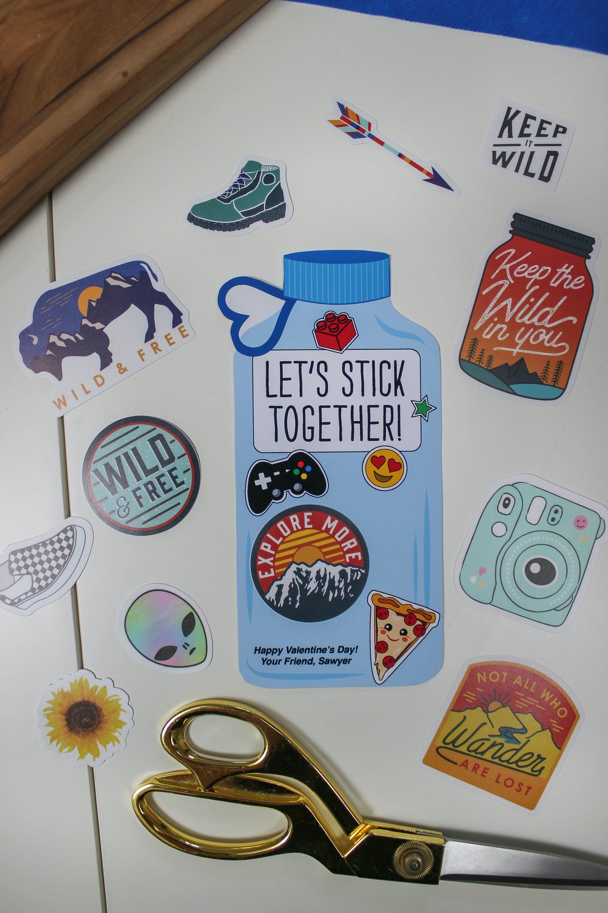 Water Bottle Sticker Kids Valentine