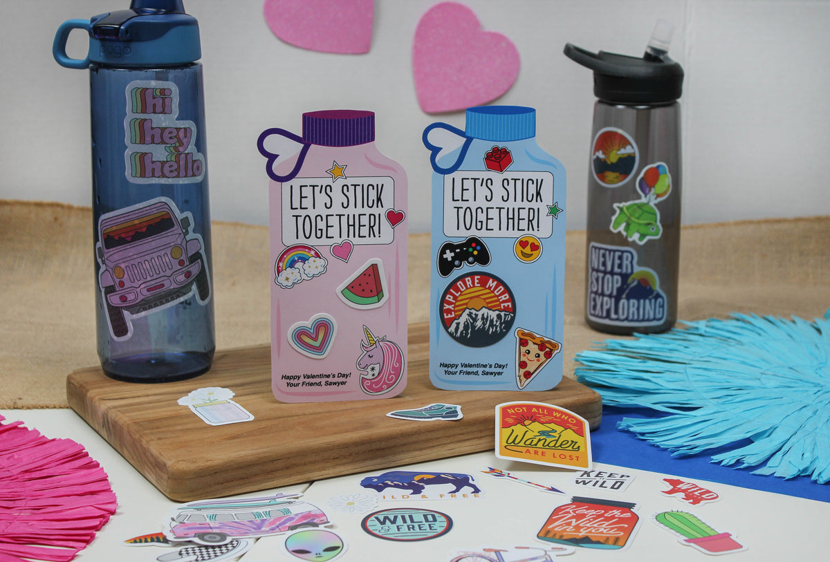 Water Bottle Sticker Kids Valentine