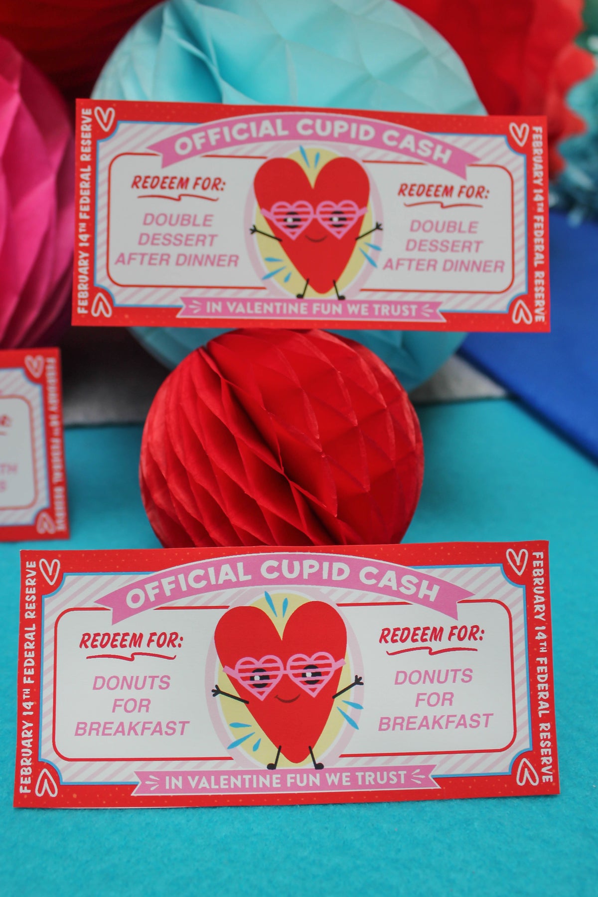 Valentine's Day Play Money Reward Coupons