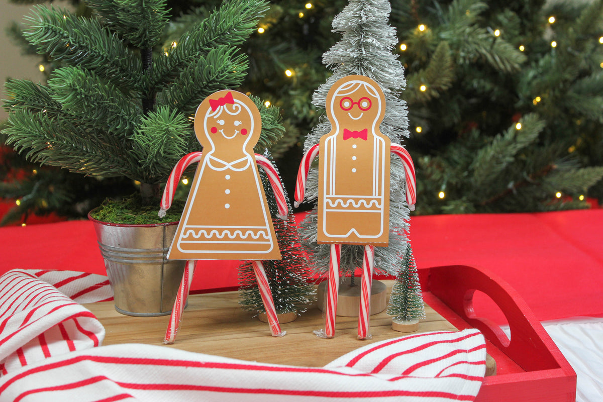 Gingerbread Boy and Girl Candy Cane Treats