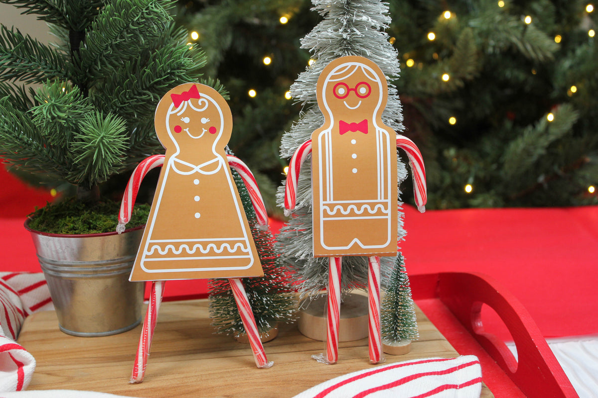 Gingerbread Boy and Girl Candy Cane Treats