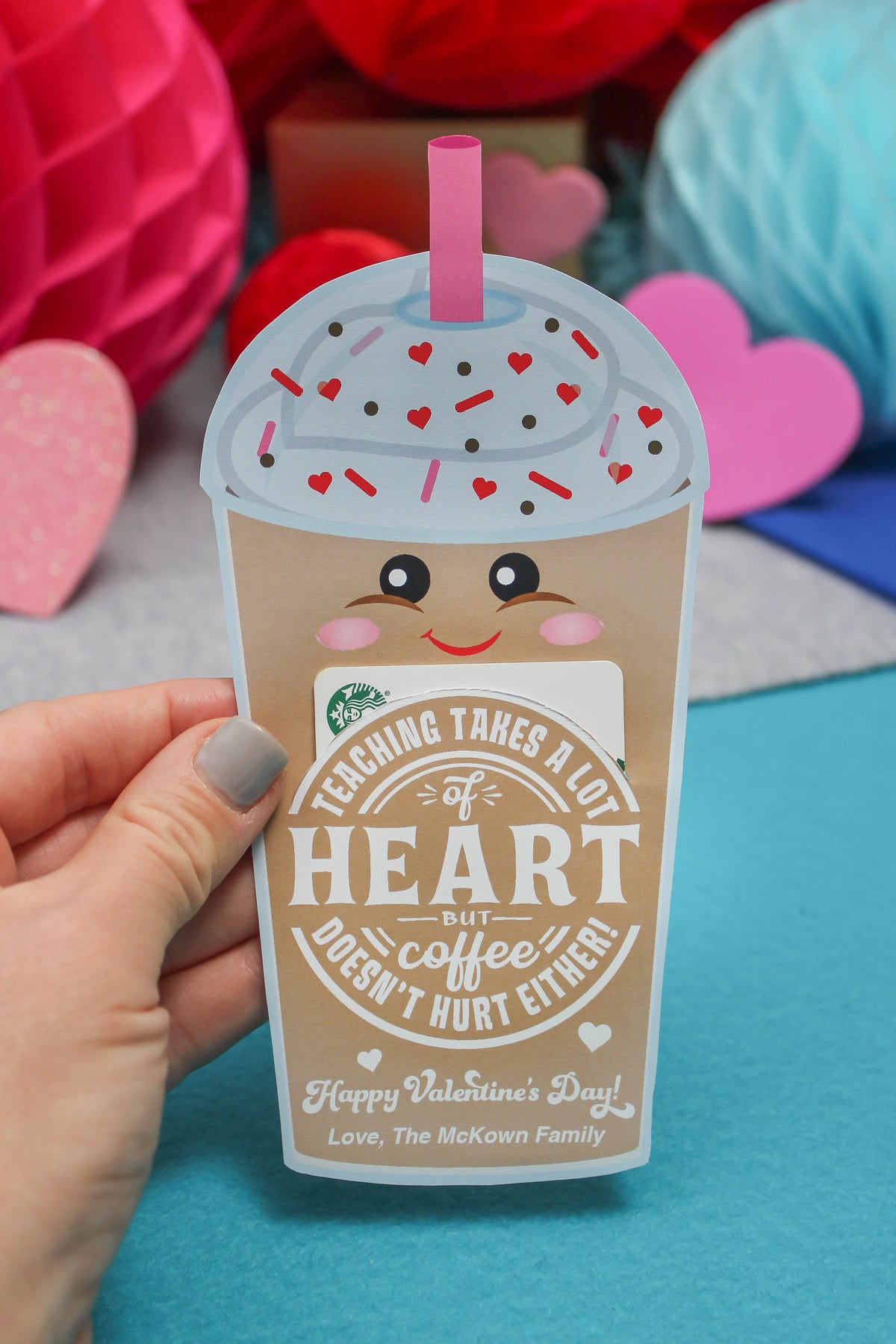 Teacher Coffee Valentine's Day Gift Card Holder