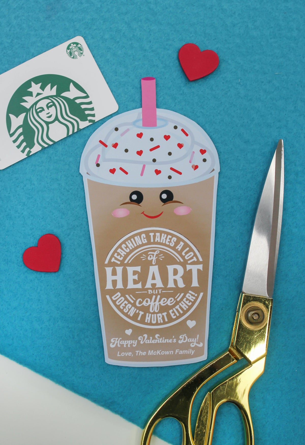 Teacher Coffee Valentine's Day Gift Card Holder