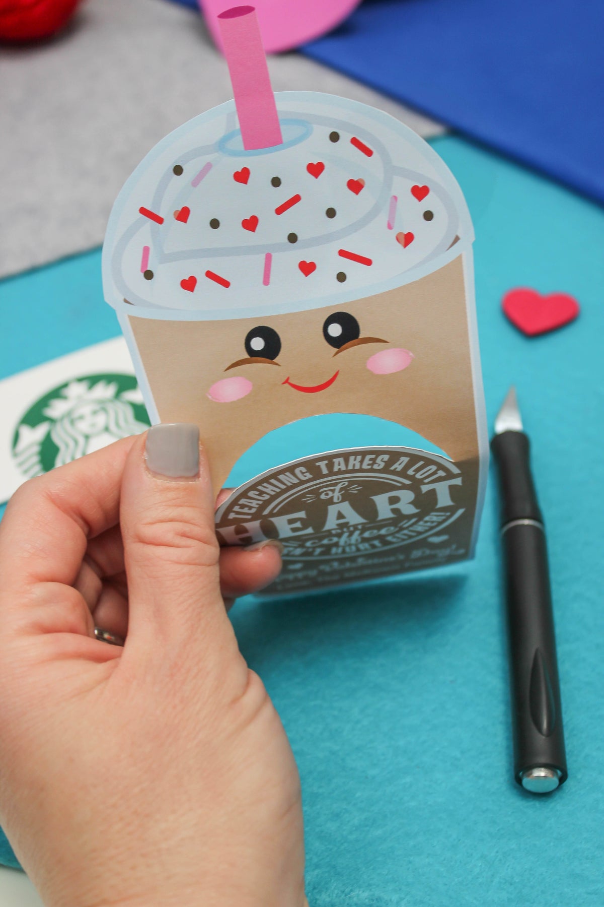 Teacher Coffee Valentine's Day Gift Card Holder