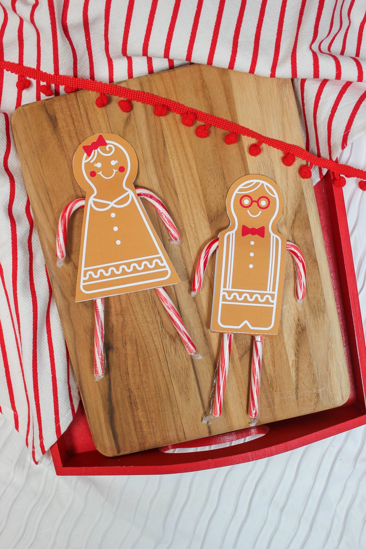 Gingerbread Boy and Girl Candy Cane Treats