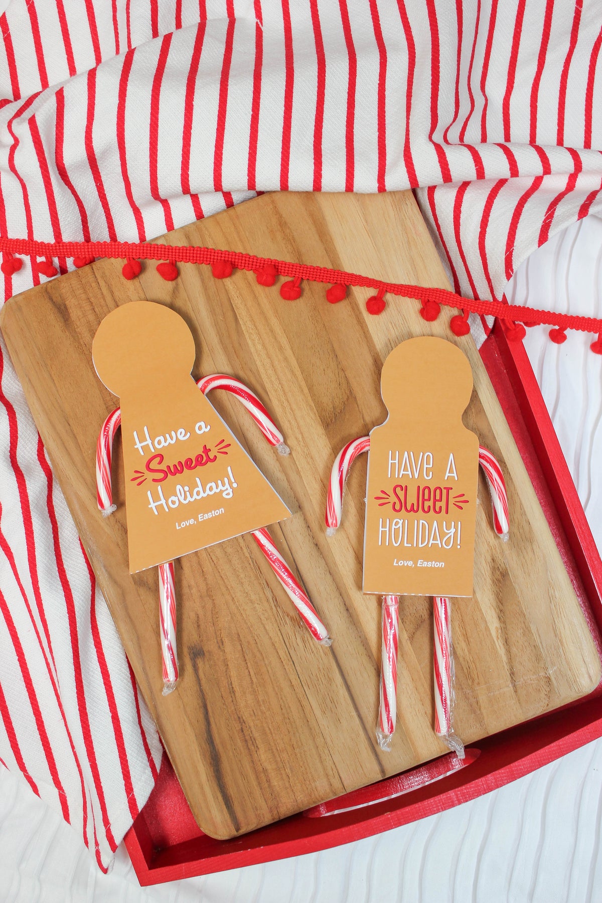 Gingerbread Boy and Girl Candy Cane Treats