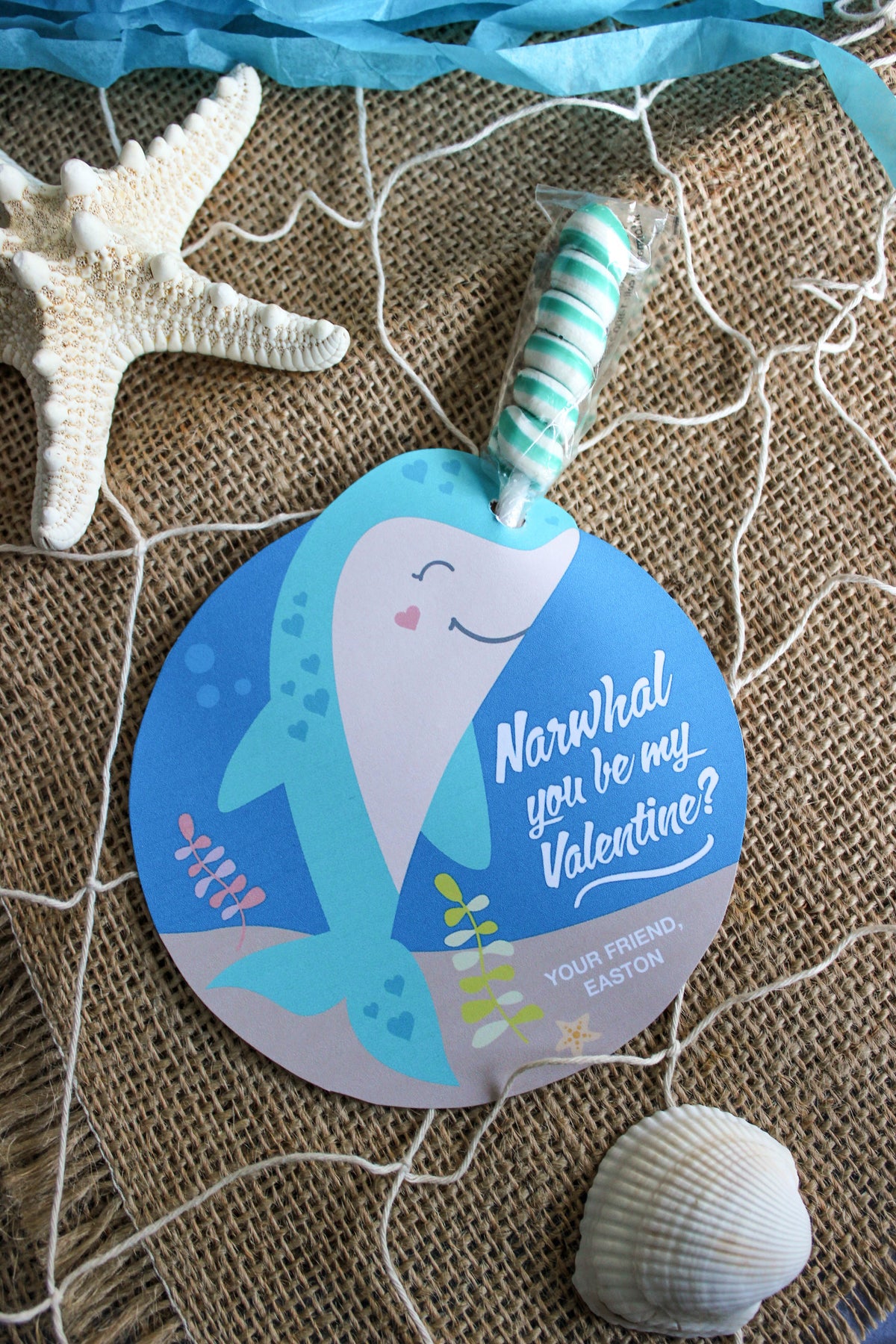 Narwhal Kids Valentine