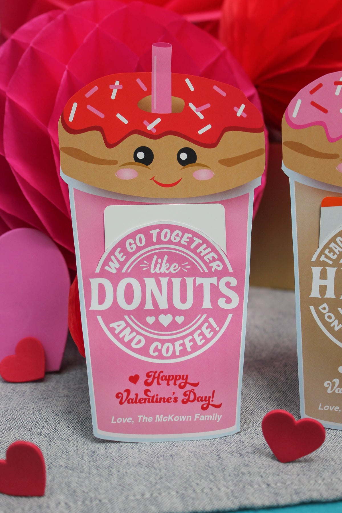 Donuts and Coffee Valentine's Day Gift Card Holder