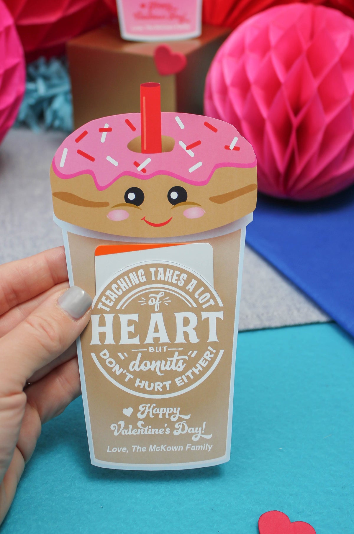 Donuts and Coffee Valentine's Day Gift Card Holder