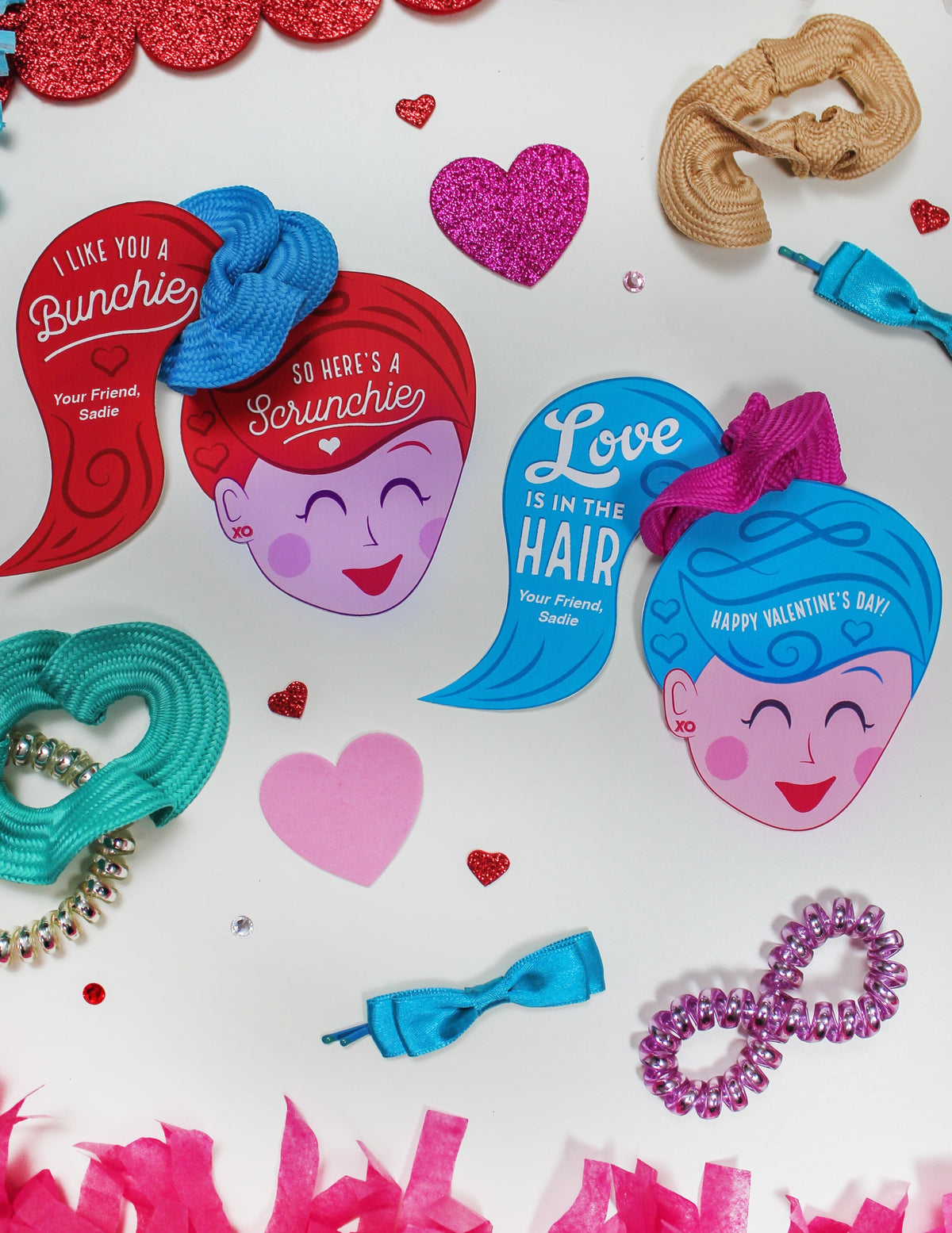 Hair Scrunchie Kids Valentine