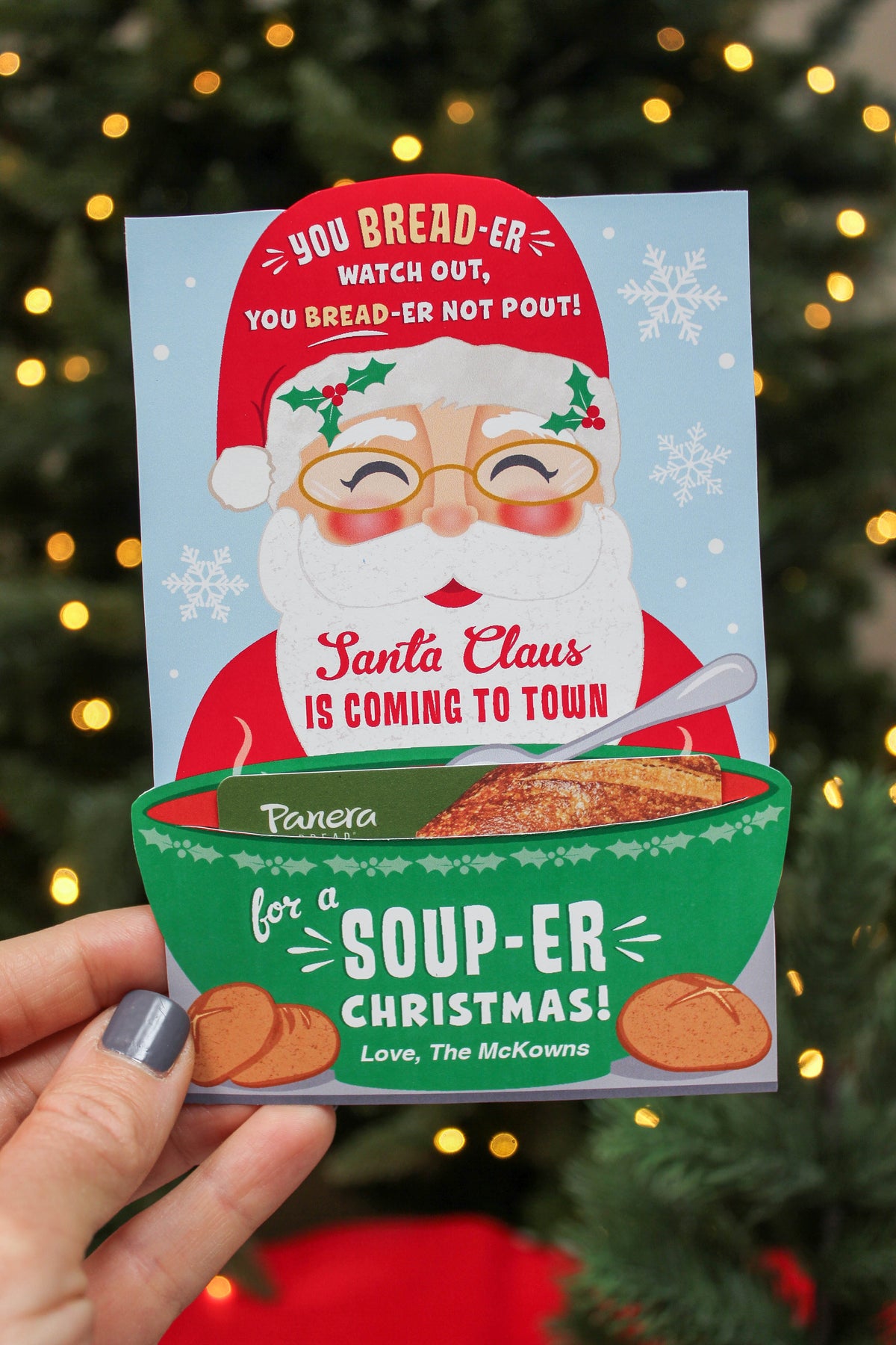 Christmas Soup & Bread Gift Card Holder