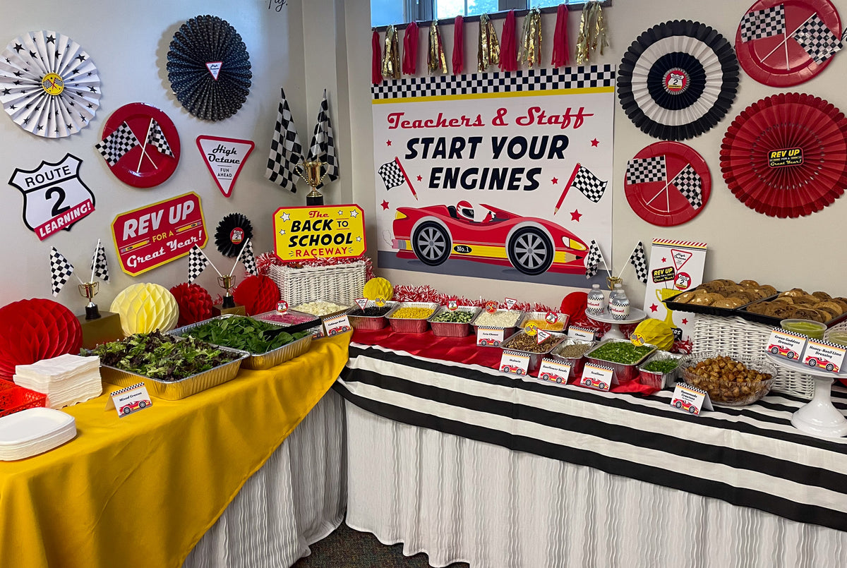 "Start Your Engines" Back to School Teacher Appreciation Luncheon Decor Pack