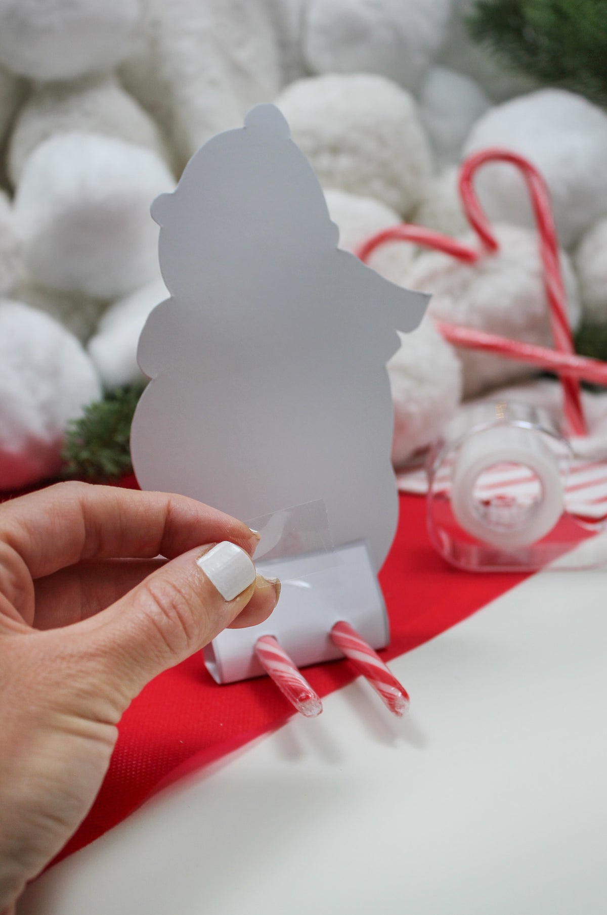 Skiing Snowmen Candy Cane Christmas Treats