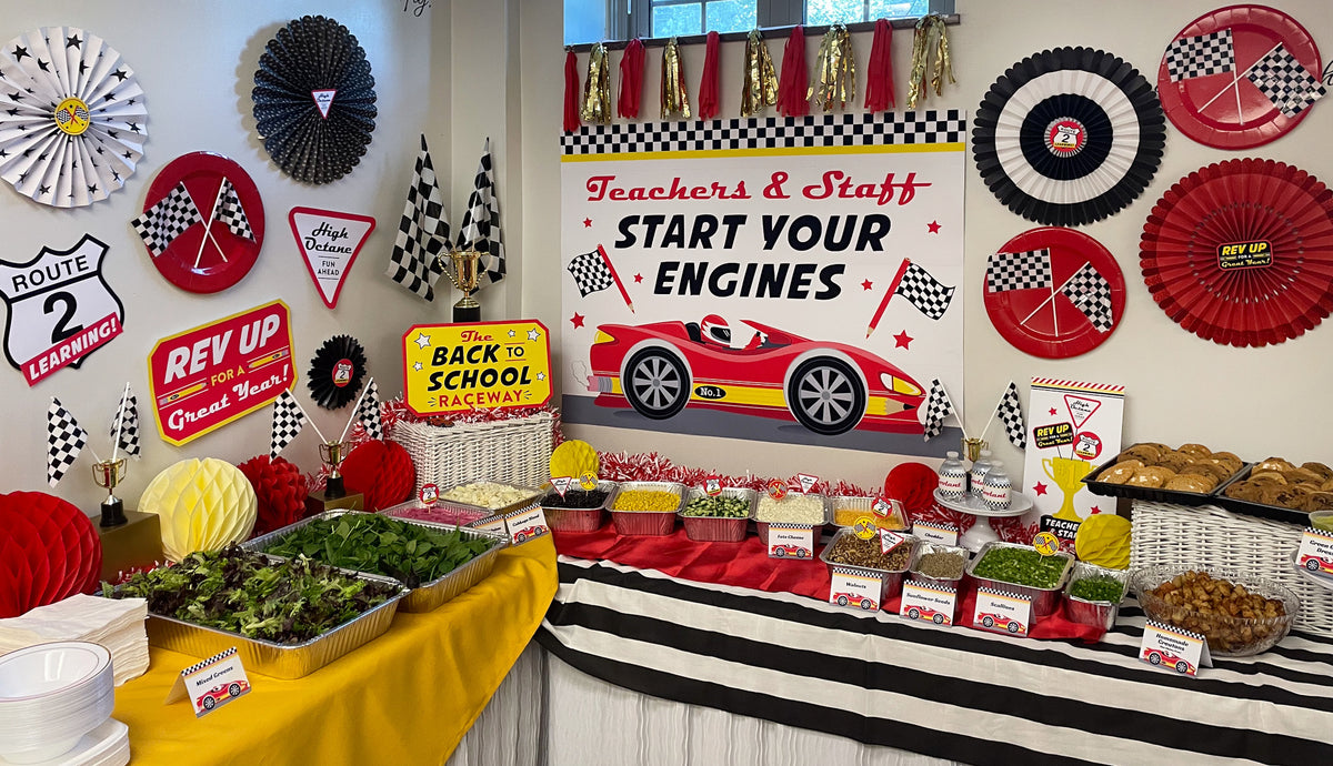 "Start Your Engines" Back to School Teacher Appreciation Luncheon Decor Pack
