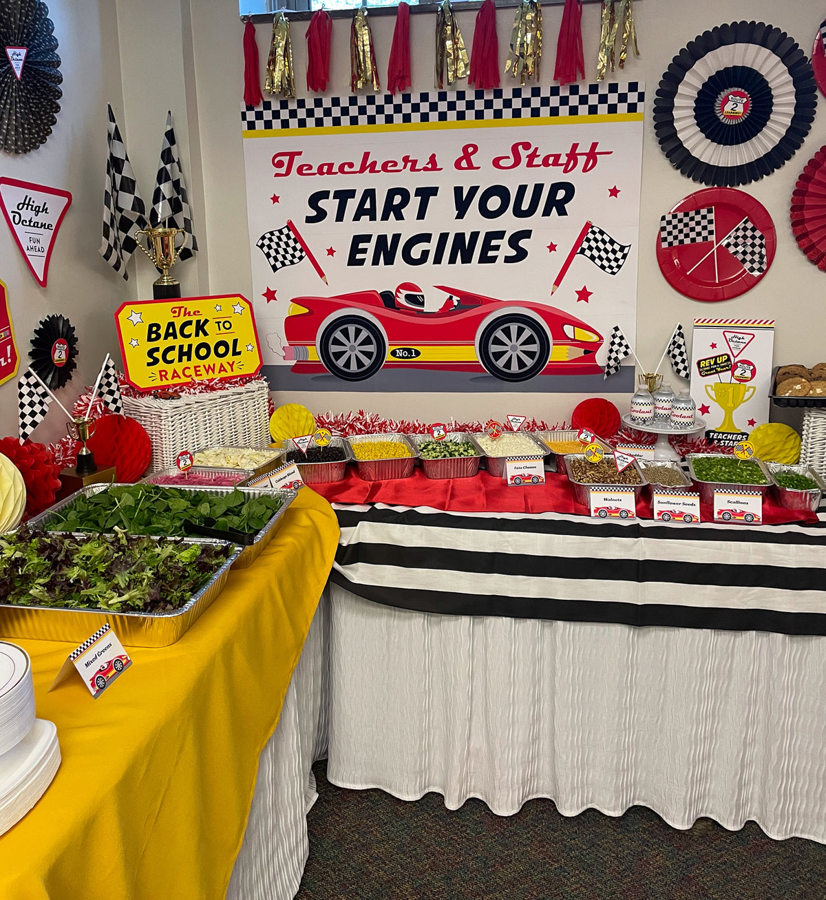 "Start Your Engines" Back to School Teacher Appreciation Luncheon Decor Pack