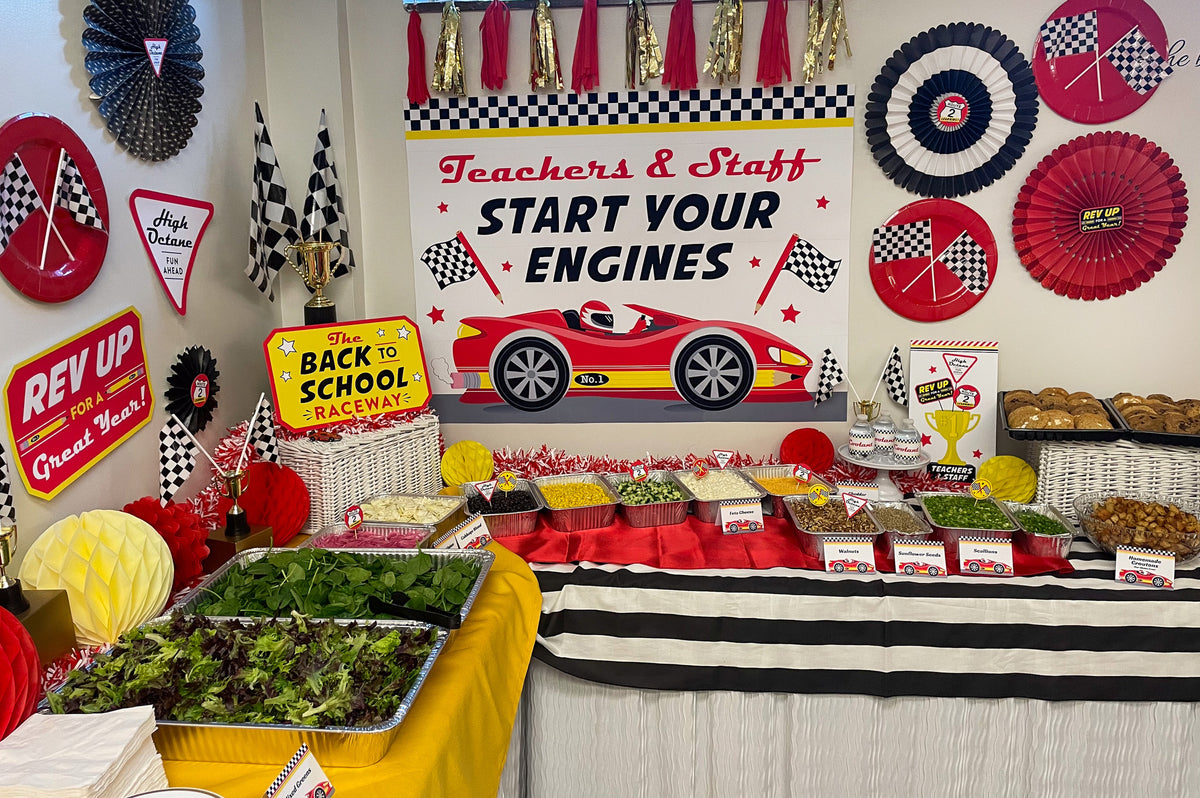"Start Your Engines" Back to School Teacher Appreciation Luncheon Decor Pack
