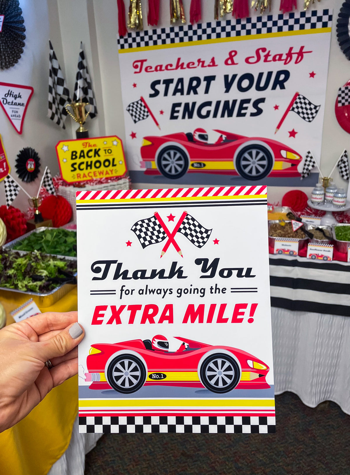 "Start Your Engines" Back to School Teacher Appreciation Luncheon Decor Pack