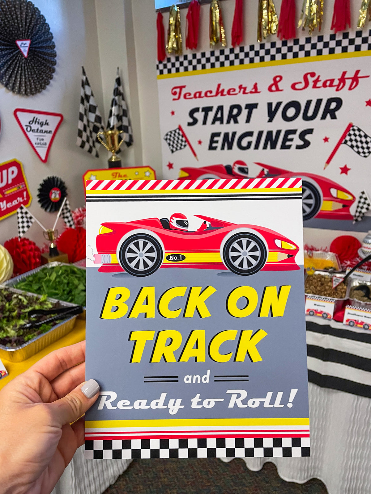 "Start Your Engines" Back to School Teacher Appreciation Luncheon Decor Pack