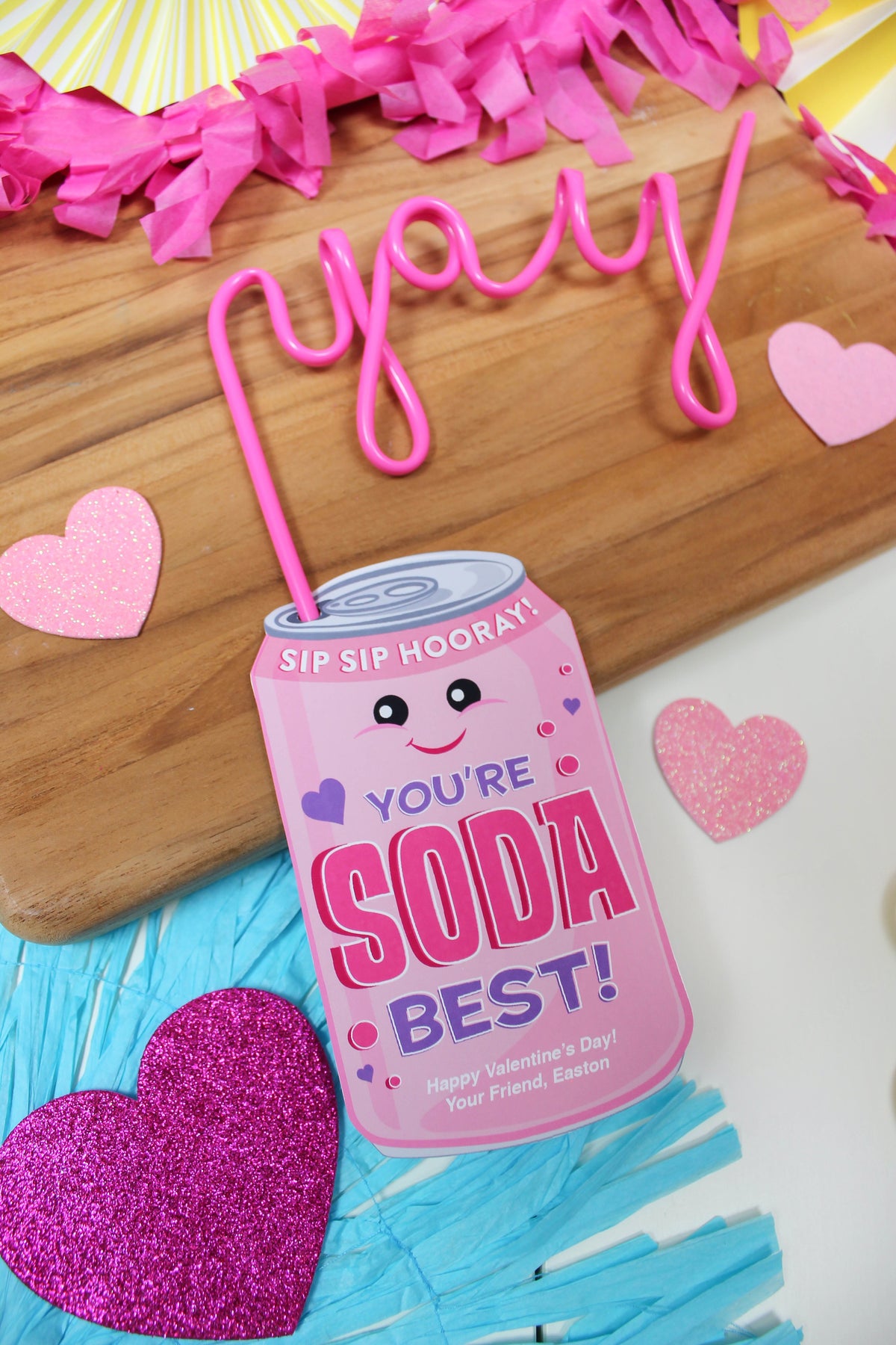 Soda Crazy Straw Classroom Valentines