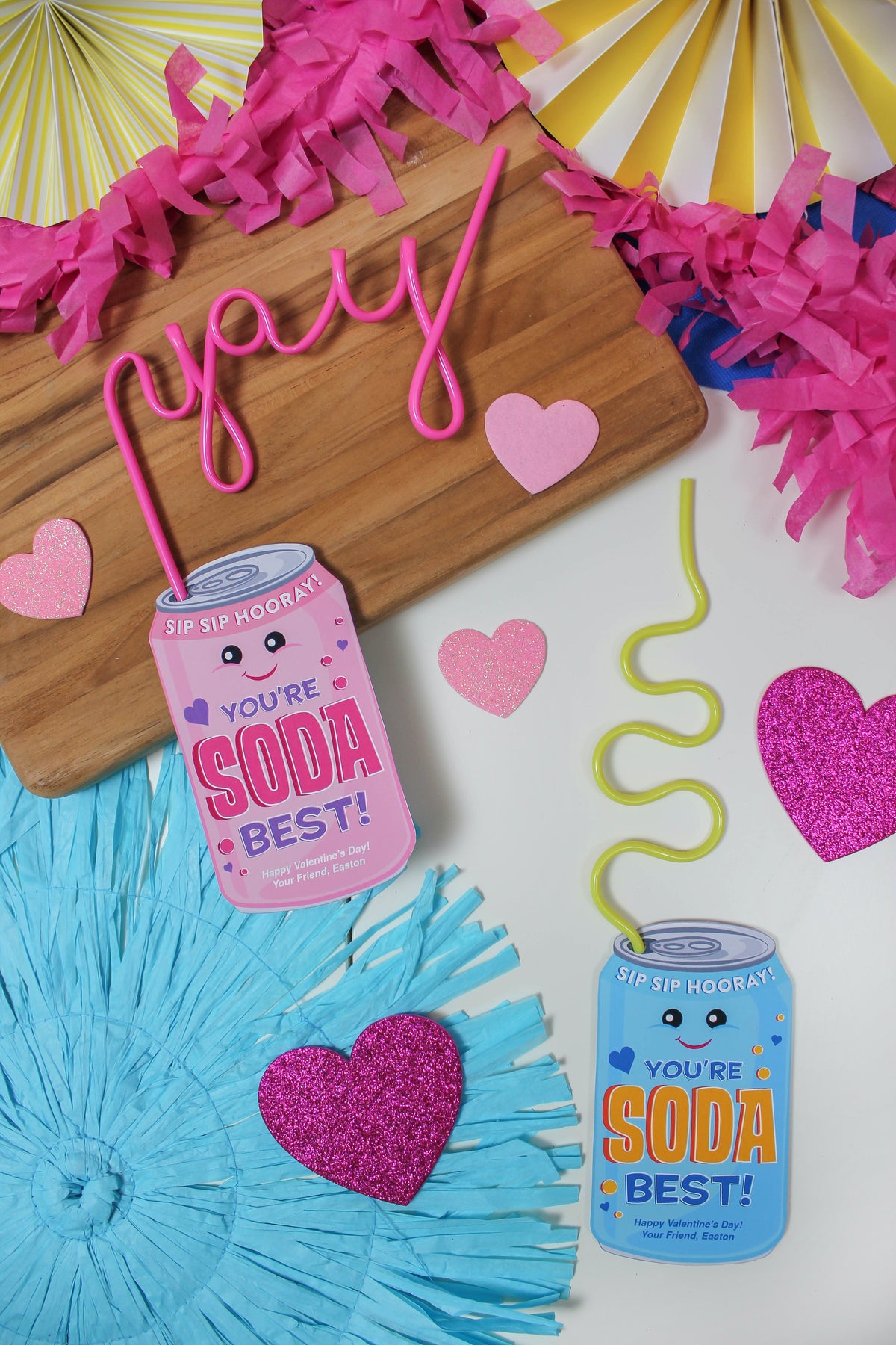 Soda Crazy Straw Classroom Valentines