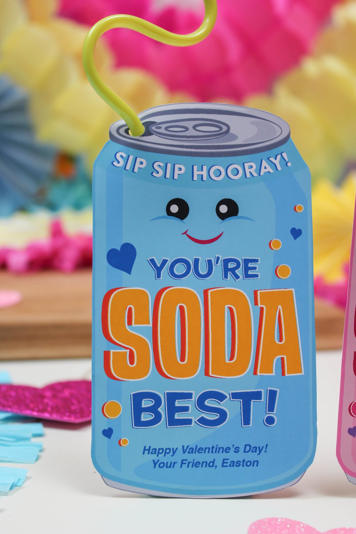 Soda Crazy Straw Classroom Valentines