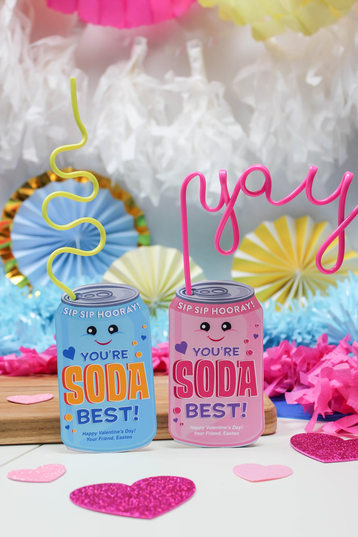 Soda Crazy Straw Classroom Valentines