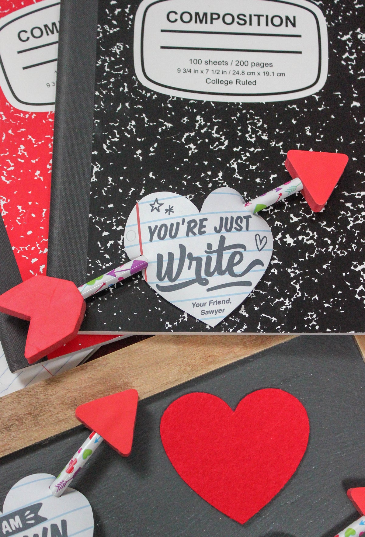 Notebook Hearts Classroom Valentines