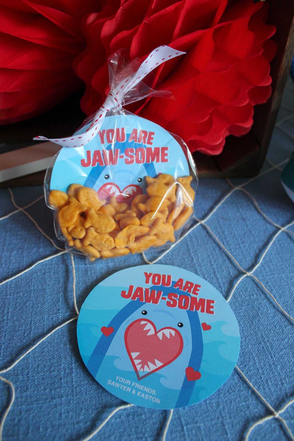 “You Are Jaw-some” Shark Kids Valentine