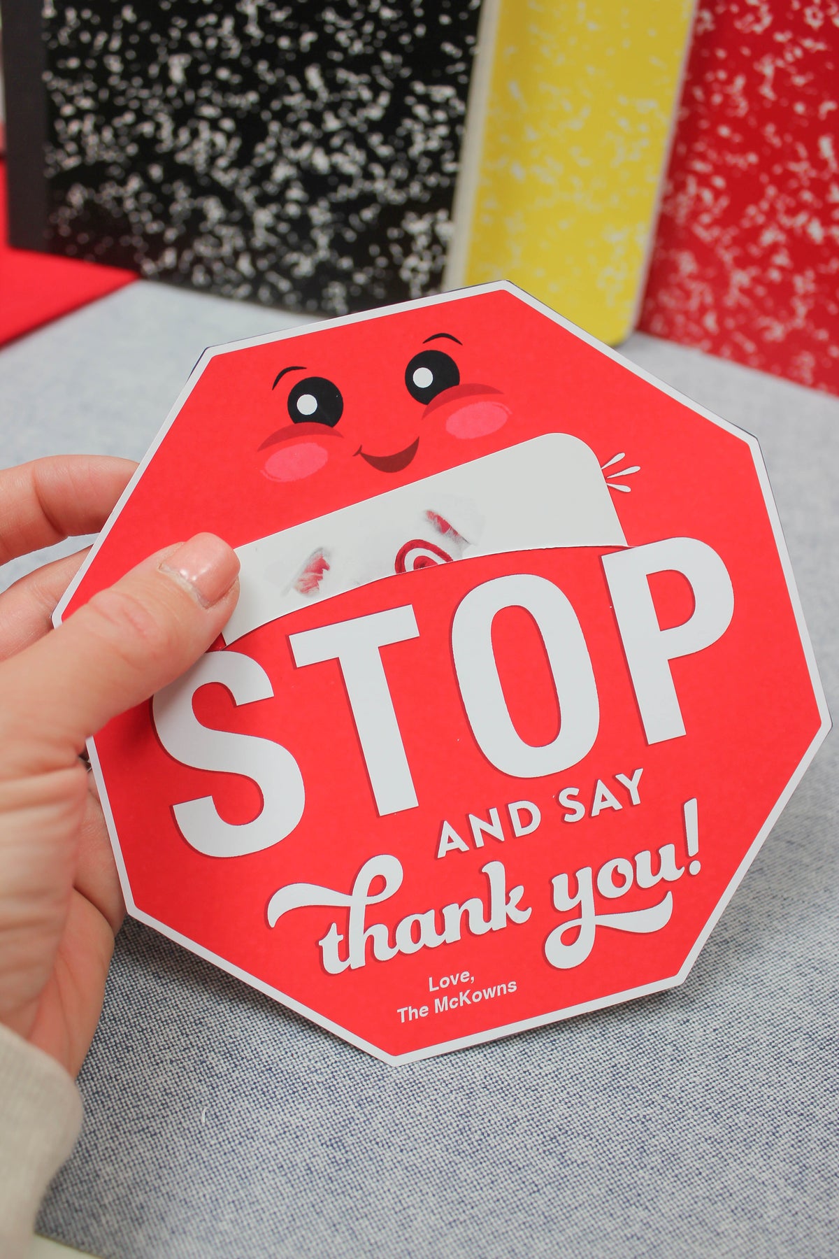 Stop Sign Crossing Guard Gift Card Holder