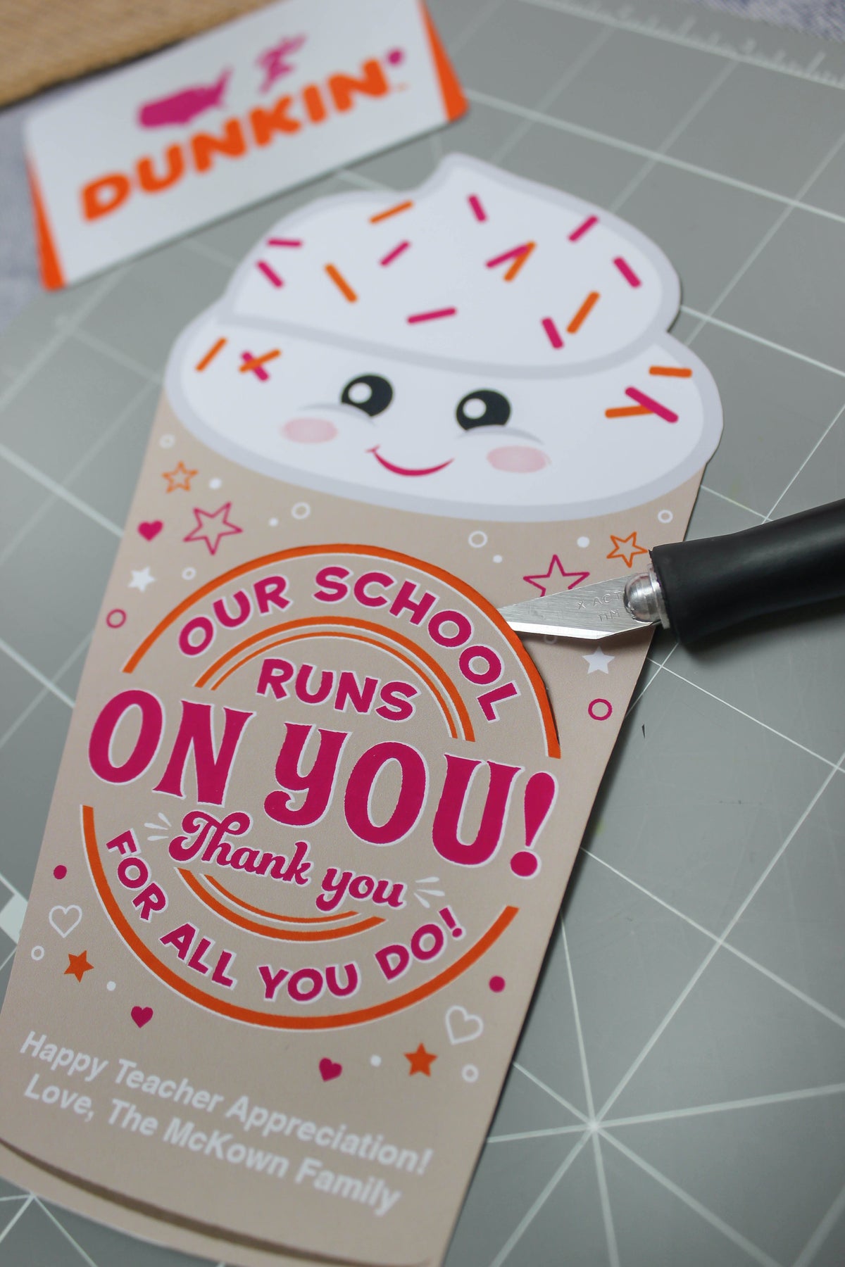 “Our School Runs on You” Teacher Coffee Gift Card Holder