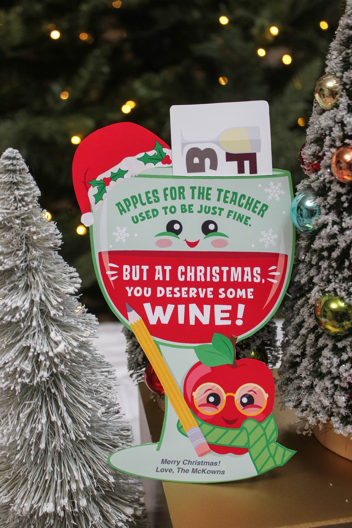 Christmas Wine Gift Card Holder