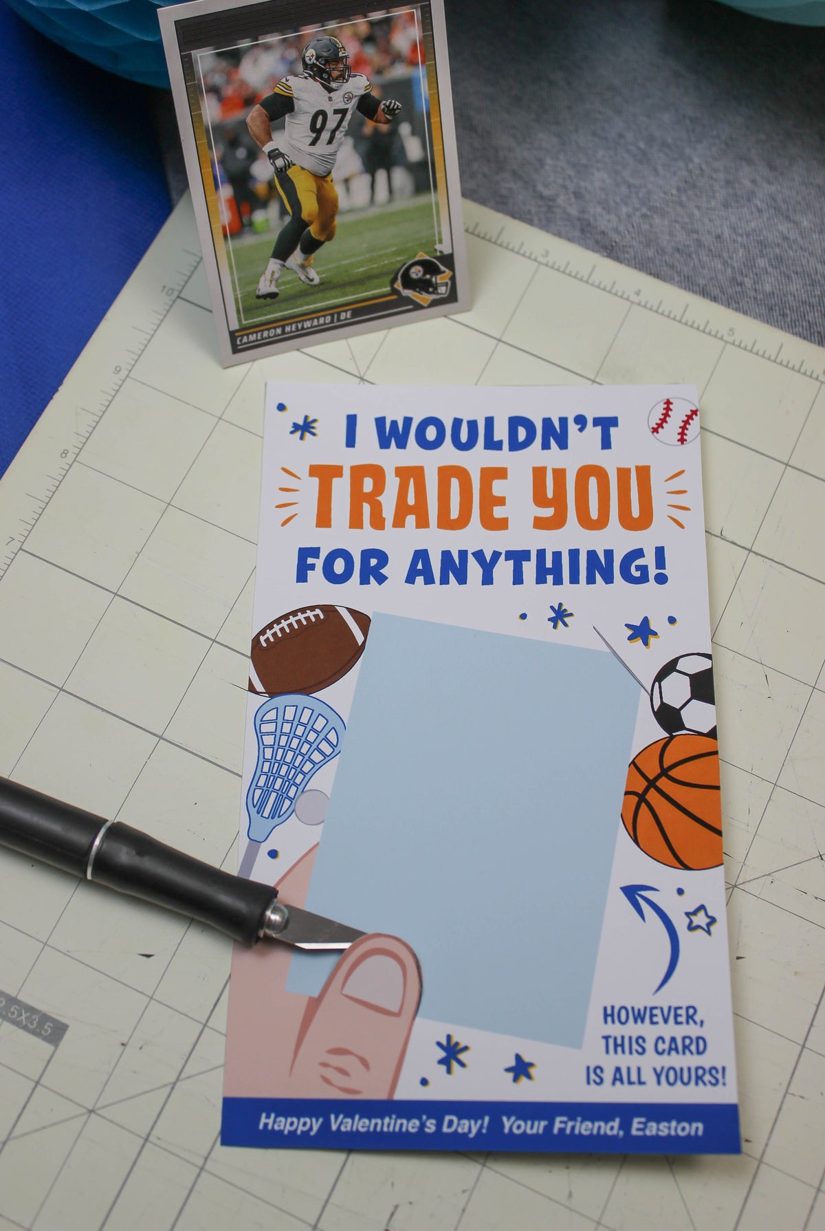 Sports Trading Card Kids Valentine