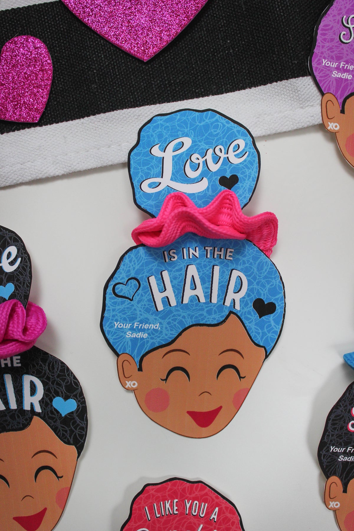 Hair Scrunchie Classroom Valentines